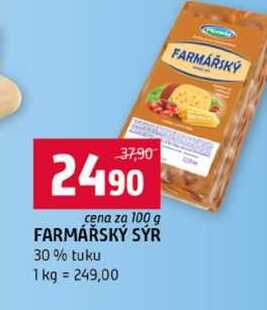FARMÁŘSKÝ SÝR 30% tuku 100g