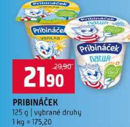 PRIBINÁČEK 125 g vybrané druhy 