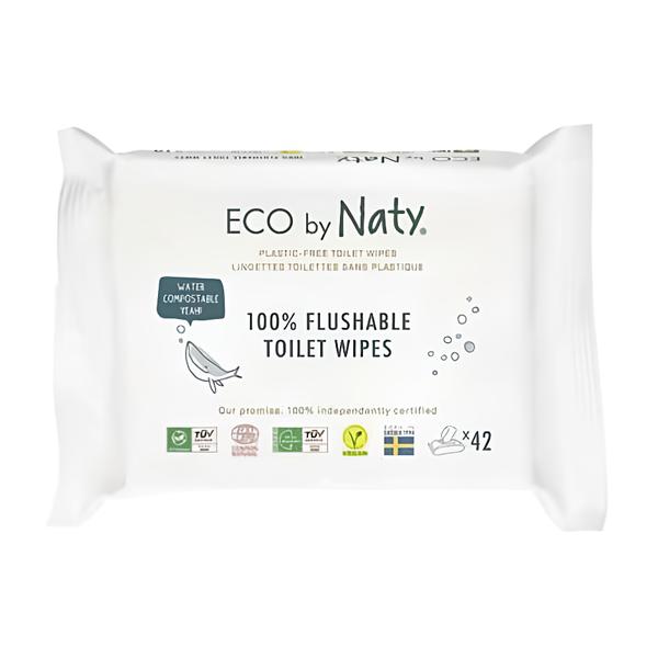 ECO by Naty Vlhčené splachovatelné ubrousky s funkcí toaletního papíru bez vůně