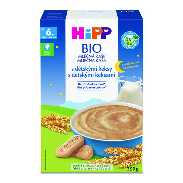 HiPP BIO Mléčná kaše na dobrou noc s dětskými keksy