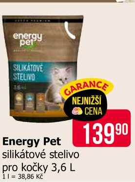 Energy Pet silikátové stelivo pro kočky 3,6 l