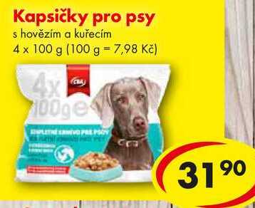 Kapsičky pro psy, 4 x 100 g