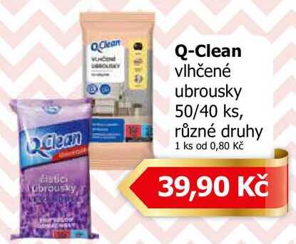 Q-Clean vlhčené ubrousky 50/40 ks, různé druhy 