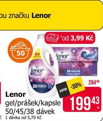 Lenor gel/prášek/kapsle 50/45/38 dávek