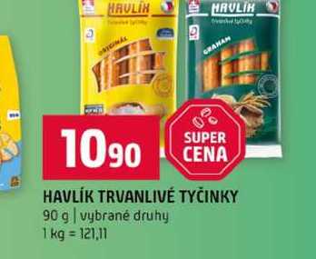 HAVLÍK TRVANLIVÉ TYČINKY 90 g vybrané druhy