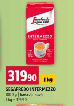 SEGAFREDO INTERMEZZO 1000 g káva zrnková