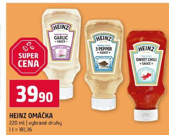 HEINZ OMÁČKA 220 ml vybrané druhy