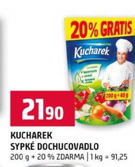 KUCHAREK SYPKÉ DOCHUCOVADLO 200 g +20% ZDARMA