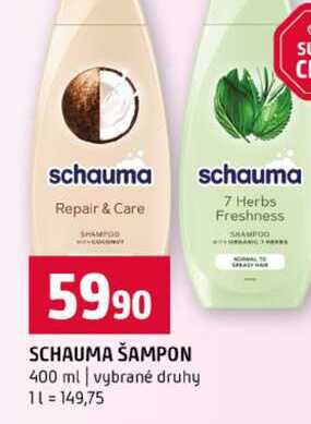SCHAUMA ŠAMPON 400 ml vybrané druhy