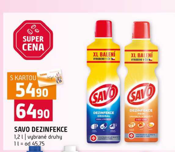 SAVO DEZINFEKCE 1,2l vybrané druhy