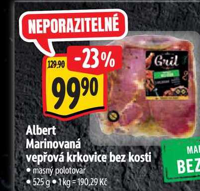 Albert Marinovaná vepřová krkovice bez kosti 525 g