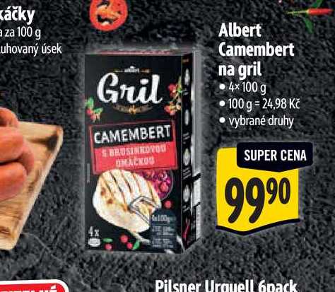 Albert Camembert na gril 4x100 g
