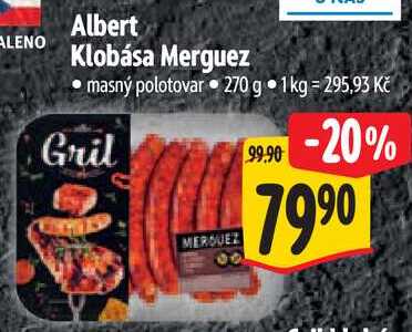 Albert Klobása Merguez, 270 g 