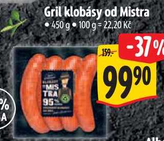Gril klobásy od Mistra, 450 g