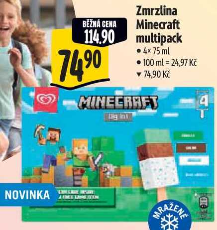 Zmrzlina Minecraft multipack, 4x 75 ml