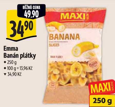 Emma Banán plátky, 250 g •