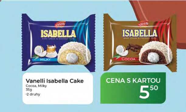 Vanelli Isabella Cake Cocoa, Milky 35g