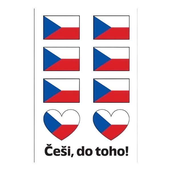 Anděl Přerov Tetovací obtisky 8,5 x 13 cm - vlajky Češi, do toho!