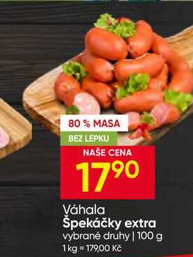Váhala Špekáčky extra vybrané druhy 100 g