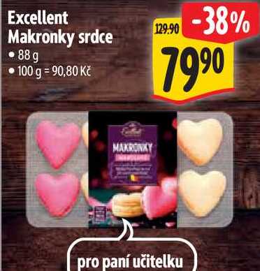 Excellent Makronky srdce, 88 g