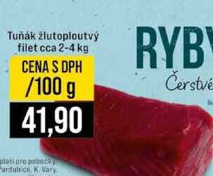Tuňák žlutoploutvý filet cca 2-4 kg 100g