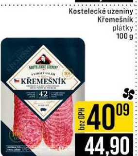 Kostelecké uzeniny Křemešník plátky 100 g 