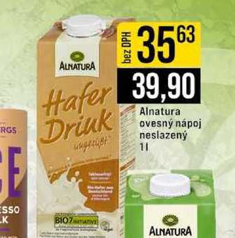 Alnatura ovesný nápoj neslazený 1l