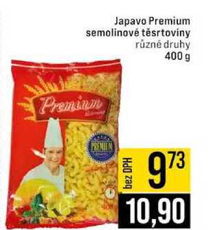 Japavo Premium semolinové těstoviny různé druhy 400 g 