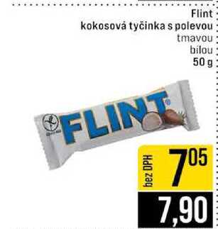 Flint kokosová tyčinka s polevou tmavou bilou 50 g