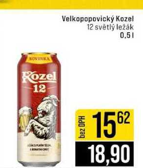 Velkopopovický Kozel 12 světlý ležák 0,5l