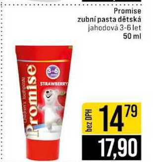 Promise zubní pasta dětská jahodová 3-6 let 50 ml