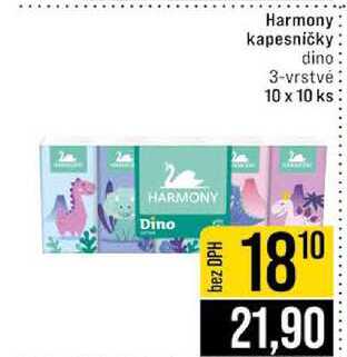 Harmony kapesničky dino 3-vrstvé 10 x 10 ks