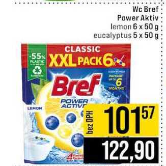 Wc Bref Power Aktiv lemon 6 x 50 g eucalyptus 5 x 50g
