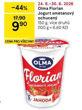 Olma Florian Jogurt smetanový ochucený, 150 g, více druhů
