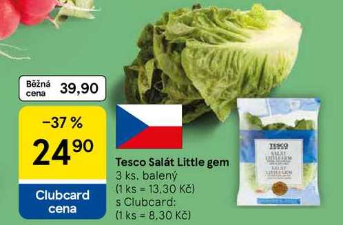 Tesco Salát Little gem, 3 ks. balený