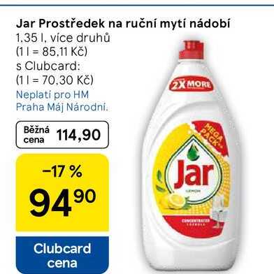 Jar Prostředek na ruční mytí nádobí, 1.35 l