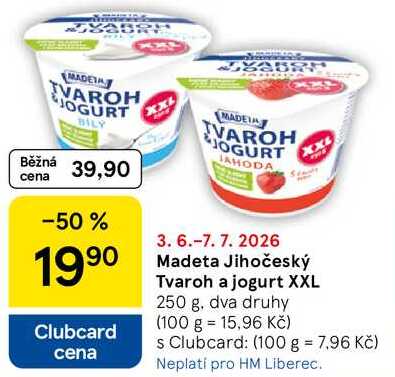 Madeta Jihočeský Tvaroh a jogurt XXL, 250 g