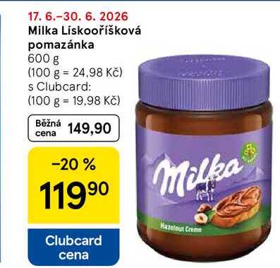 Milka Lískooříšková pomazánka, 600 g