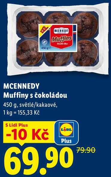 MCENNEDY Muffiny s čokoládou, 450 g 