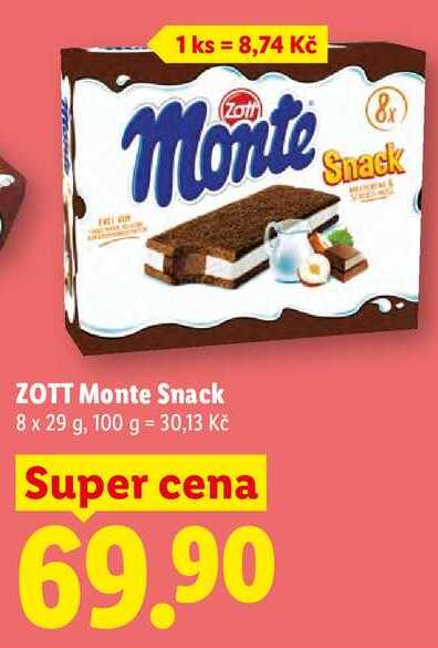 ZOTT Monte Snack, 8x 29 g