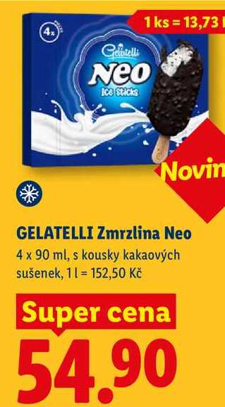 GELATELLI Zmrzlina Neo, 4x 90 ml  