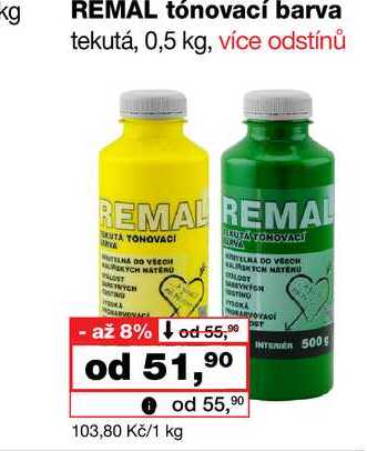 REMAL tónovací barva tekutá, 0,5 kg