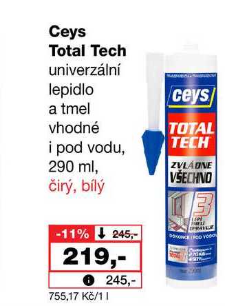 Ceys Total Tech univerzální lepidlo a tmel vhodné i pod vodu, 290 ml