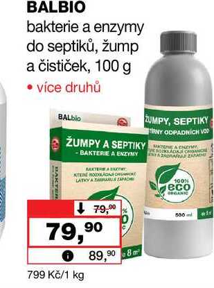BALBIO bakterie a enzymy do septiků, žump a čističek, 100 g 