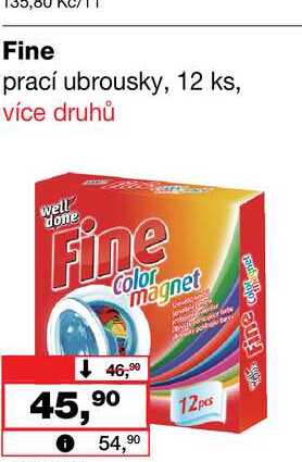 Fine prací ubrousky, 12 ks