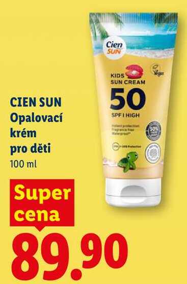 CIEN SUN Opalovací krém pro děti, 100 ml   