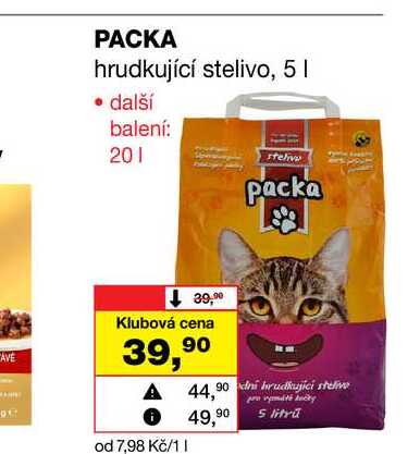 PACKA hrudkující stelivo, 5l