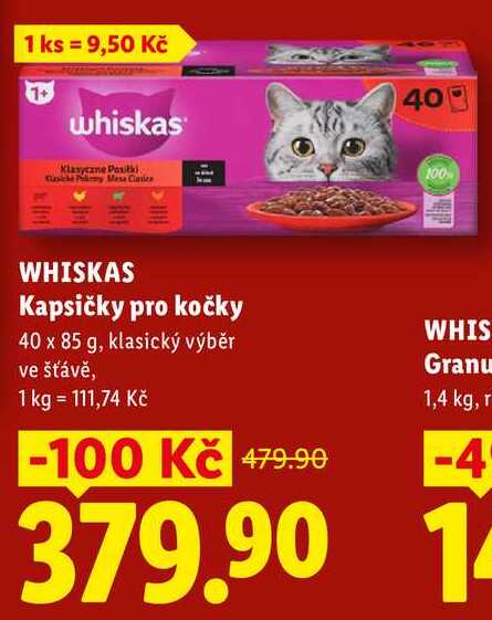 WHISKAS Kapsičky pro kočky, 40 x 85 g