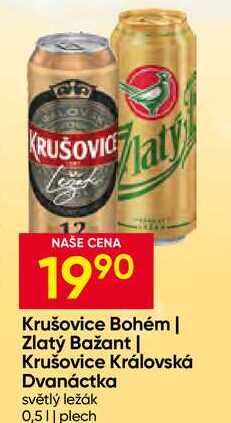 Krušovice Královská Dvanáctka světlý ležák 0,5l plech