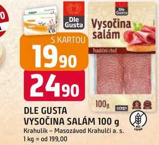 DLE GUSTA VYSOČINA SALÁM 100 g